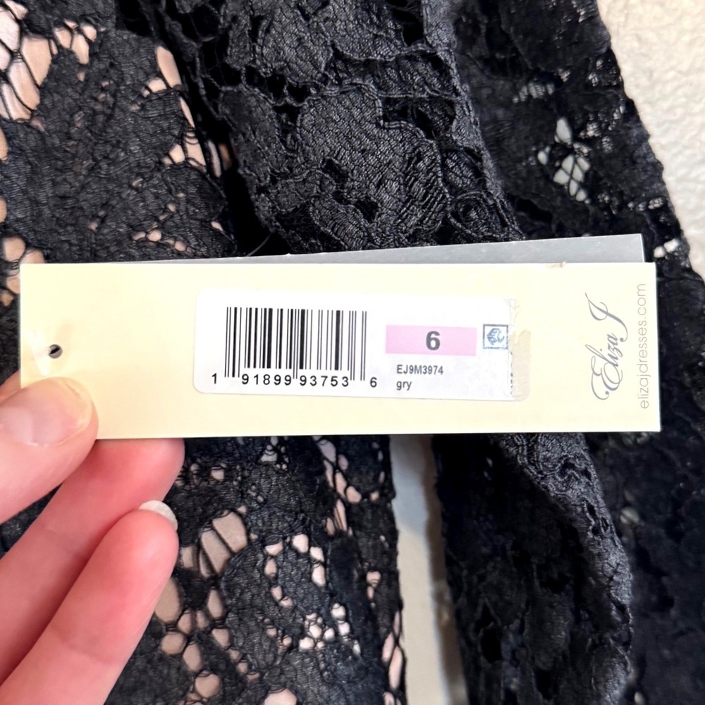 NWT Eliza J Charcoal Gray Lace Fit & Flare Dress Size 6 Sold at Nordstrom - Picture 6 of 16